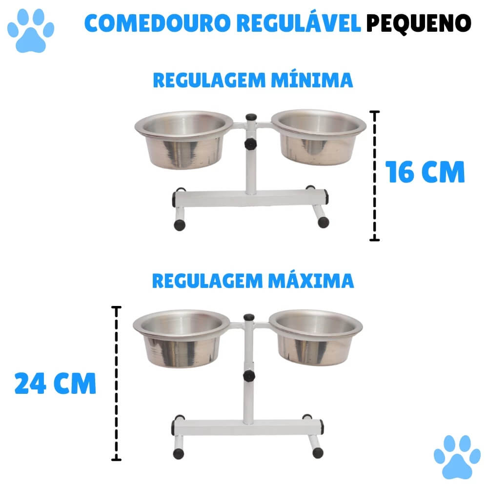 Comedouro Duplo Elevado Ajustável PETLIZ™
