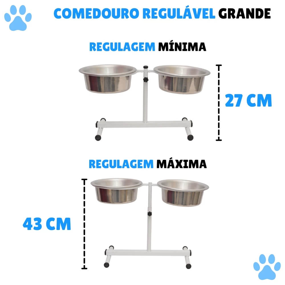 Comedouro Duplo Elevado Ajustável PETLIZ™