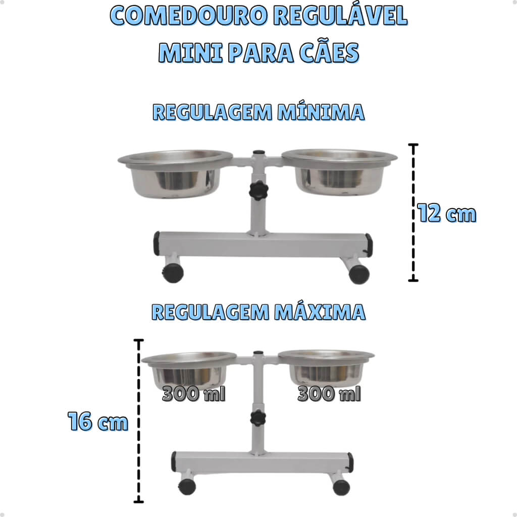 Comedouro Duplo Elevado Ajustável PETLIZ™