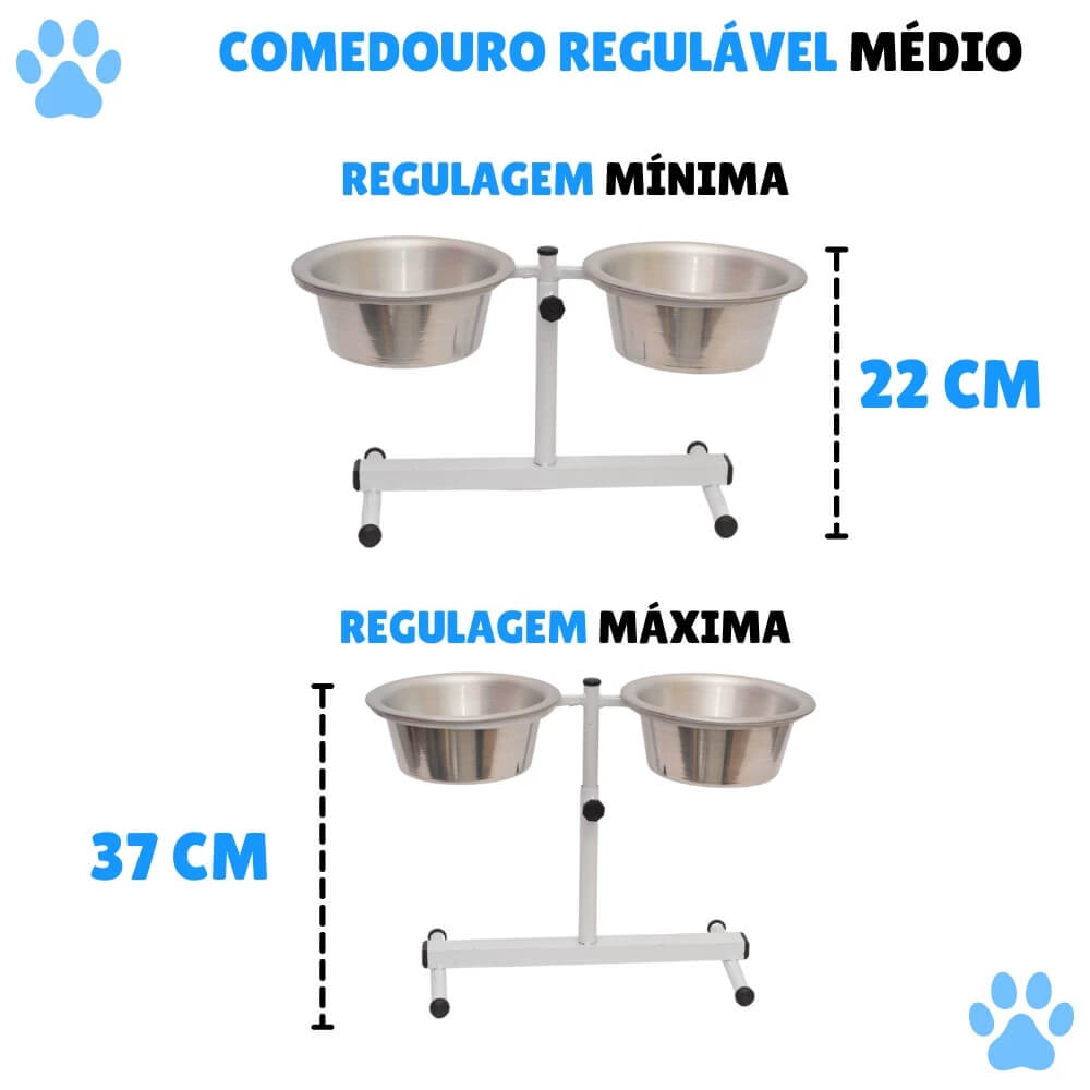 Comedouro Duplo Elevado Ajustável PETLIZ™