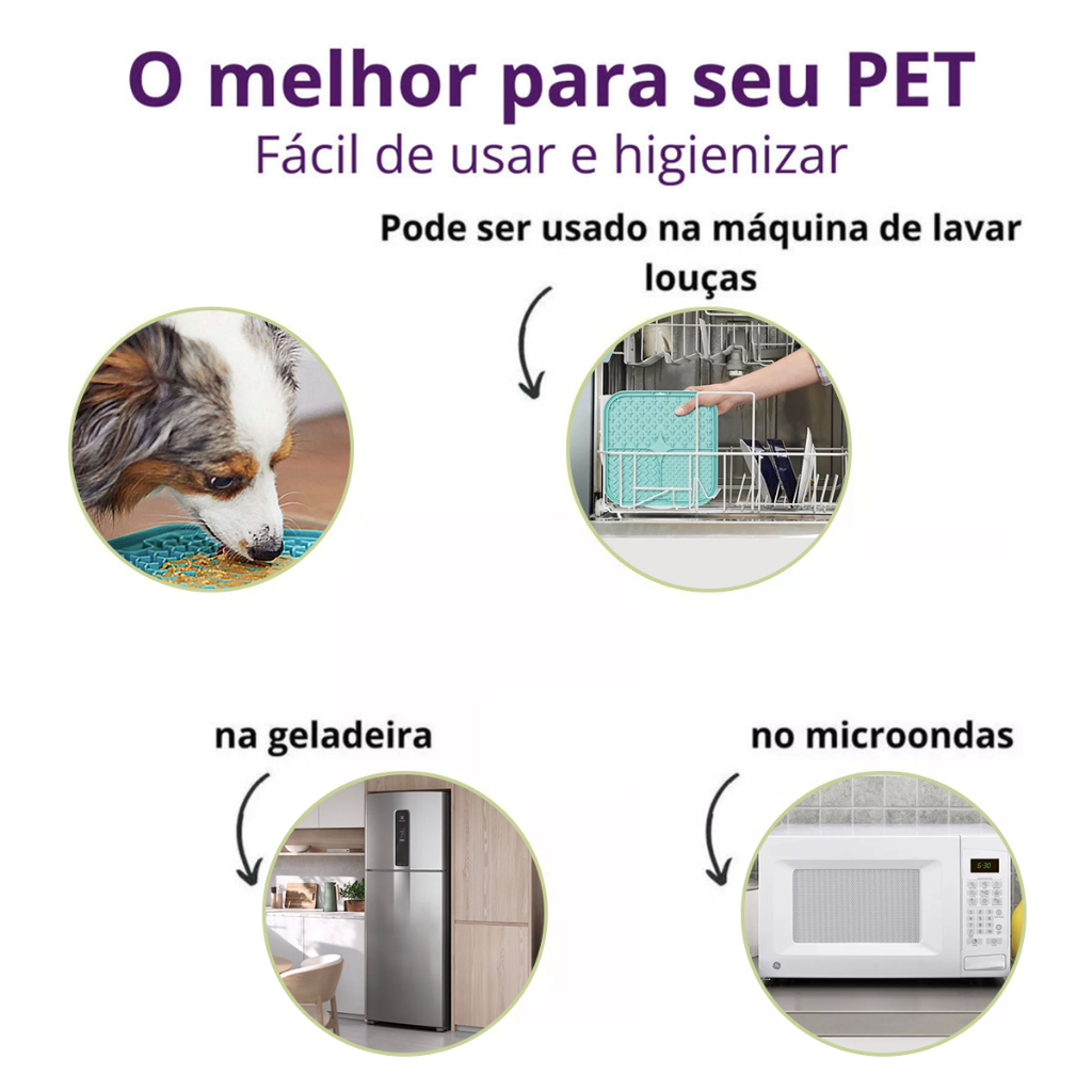 Tapete Comedouro Lamber com Ventosas – Dougez™ | Antiestresse para Cães e Gatos
