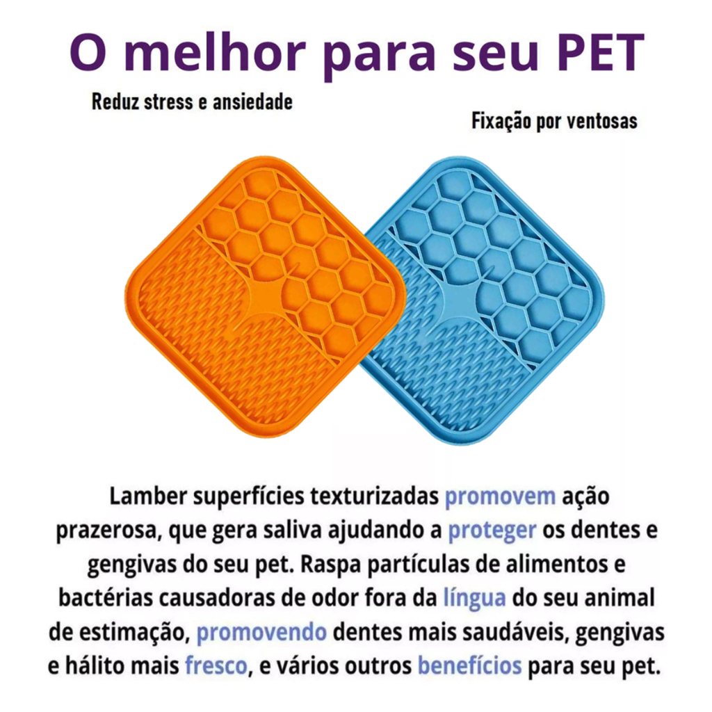 Tapete Comedouro Lamber com Ventosas – Dougez™ | Antiestresse para Cães e Gatos